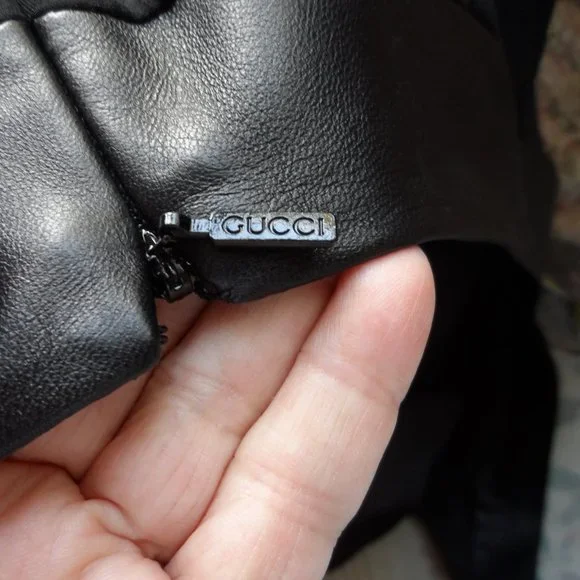 Gucci Black 100% Silk Dress with Lamb Leather Trim Size IT 42 - US 6 - Picture 10 of 16